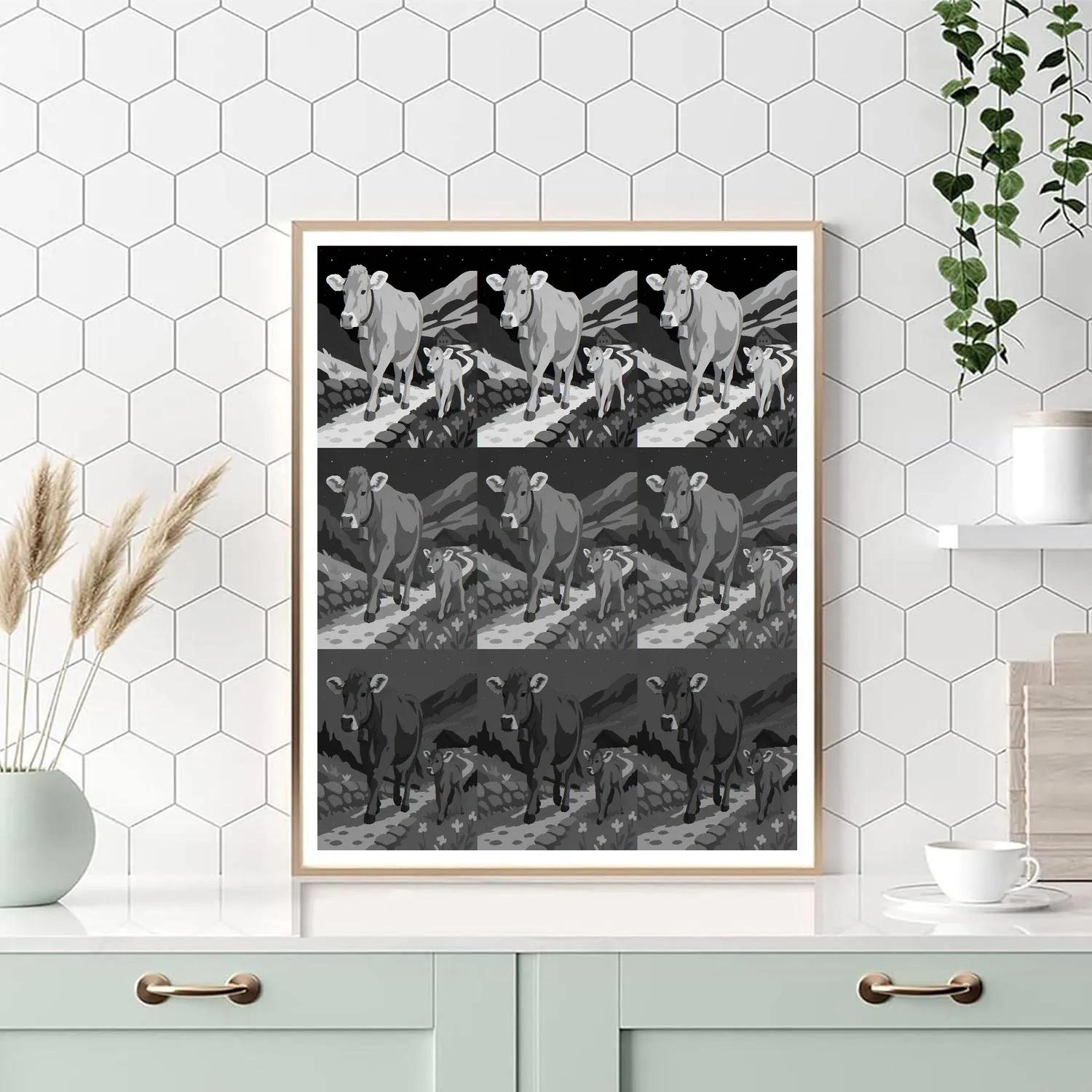 Cow Crafted Starlit Alpine Pasture Paint by numbers art