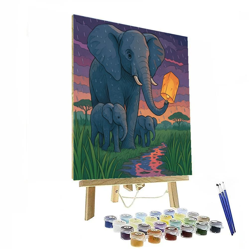 Monsoon Sky Lantern Elephant Parade paint by color