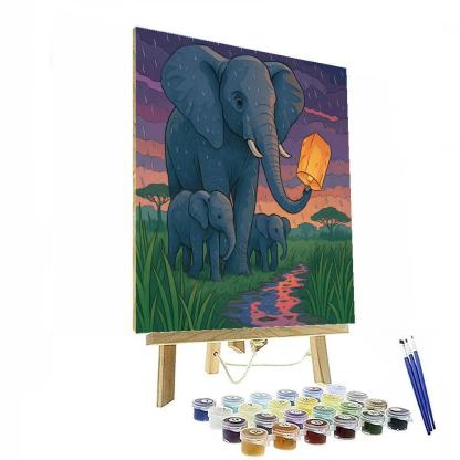 Monsoon Sky Lantern Elephant Parade paint by color