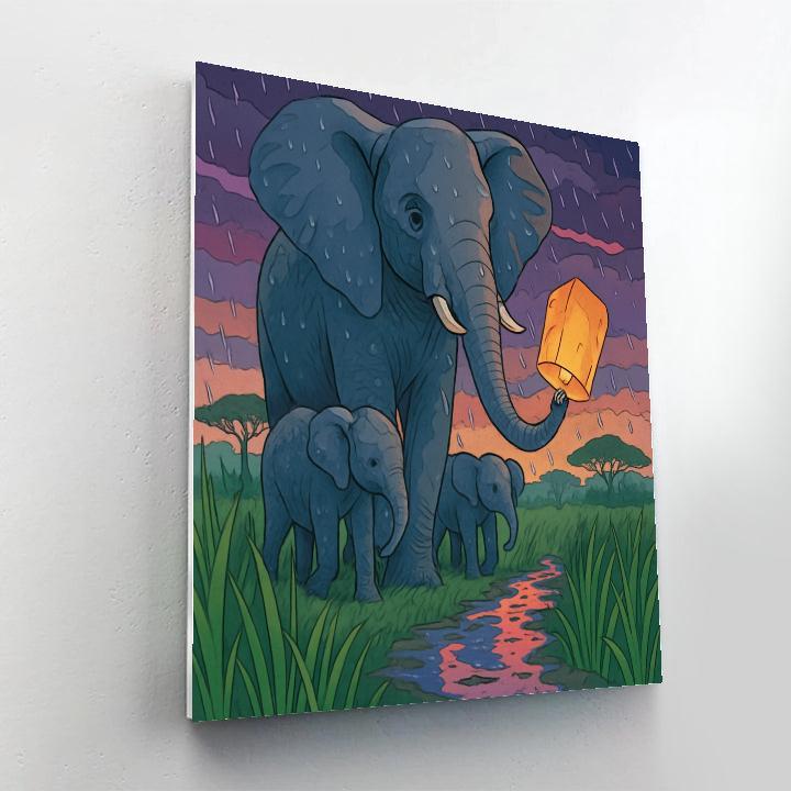 Monsoon Sky Lantern Elephant Parade paint by color
