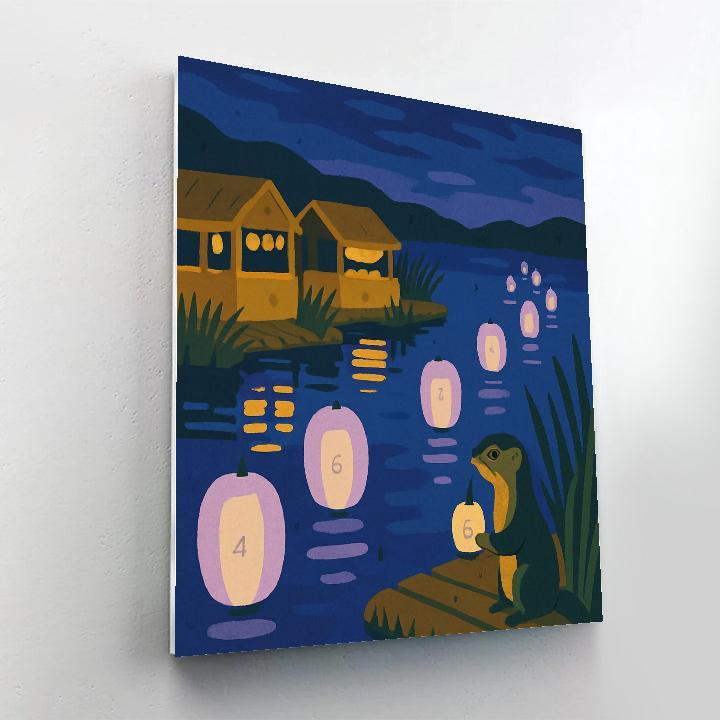 Lantern Festival With Lake Reflections paint by numbers