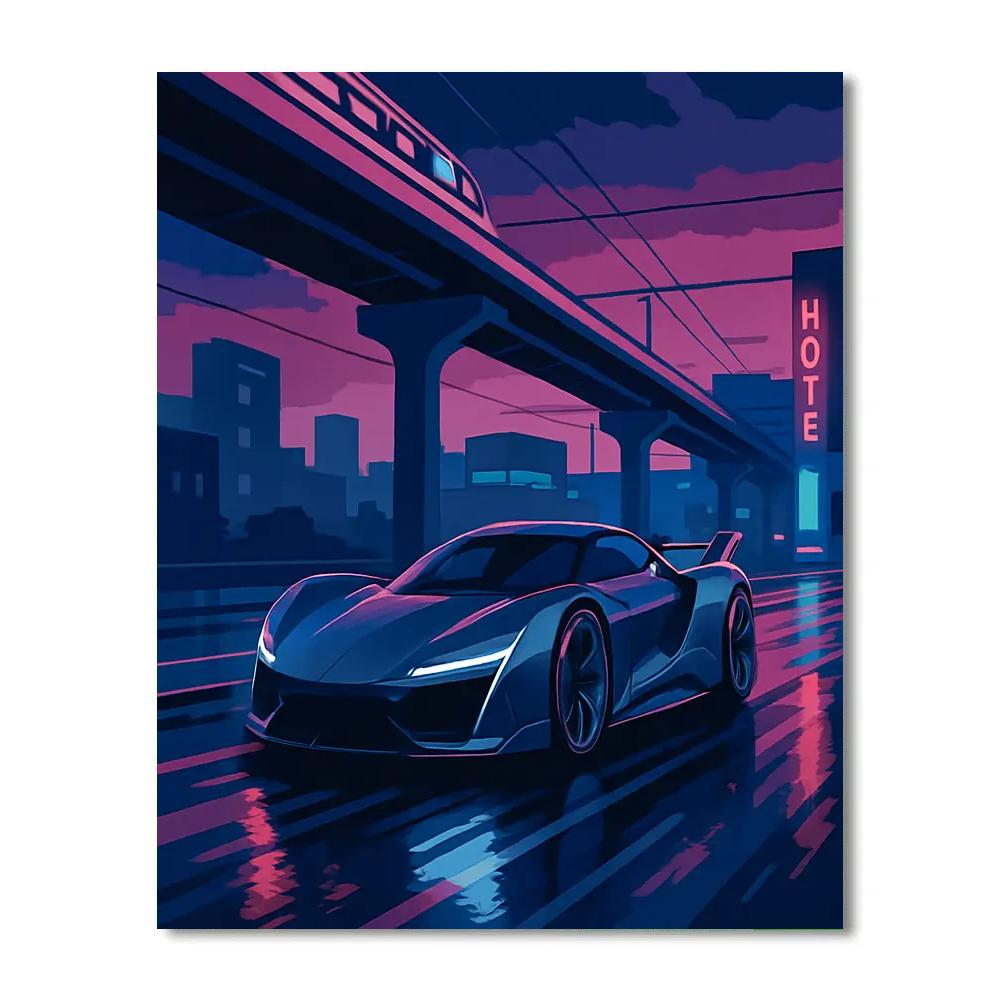 Monorail Shadow Sprint With Cars DIY paint by numbers