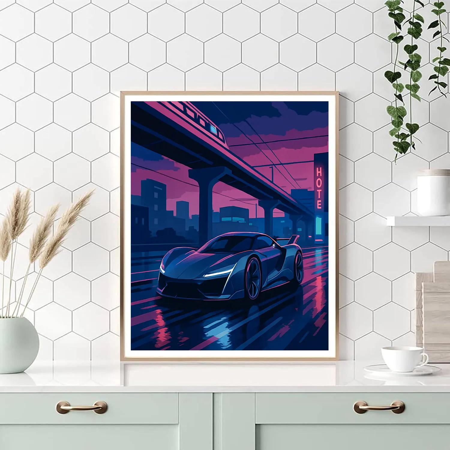 Monorail Shadow Sprint With Cars DIY paint by numbers