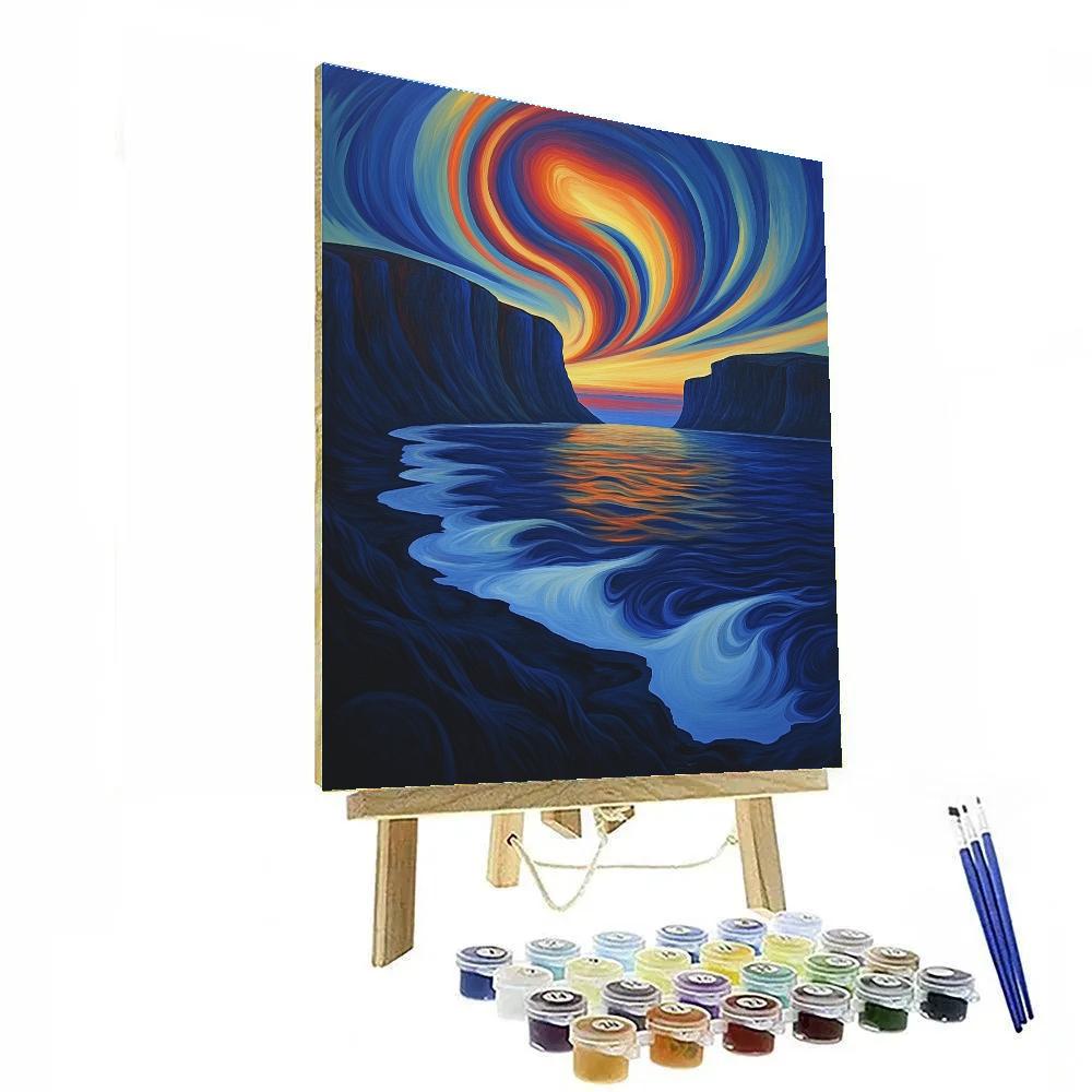 Edvard Munch Inspired Fjord Of Shuddering Aurora Number painting