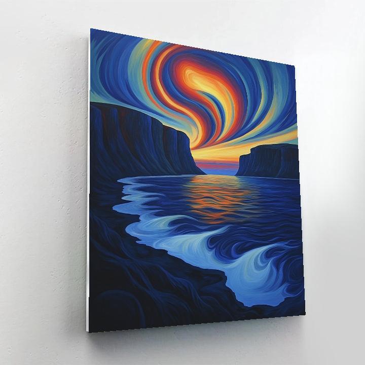 Edvard Munch Inspired Fjord Of Shuddering Aurora Number painting