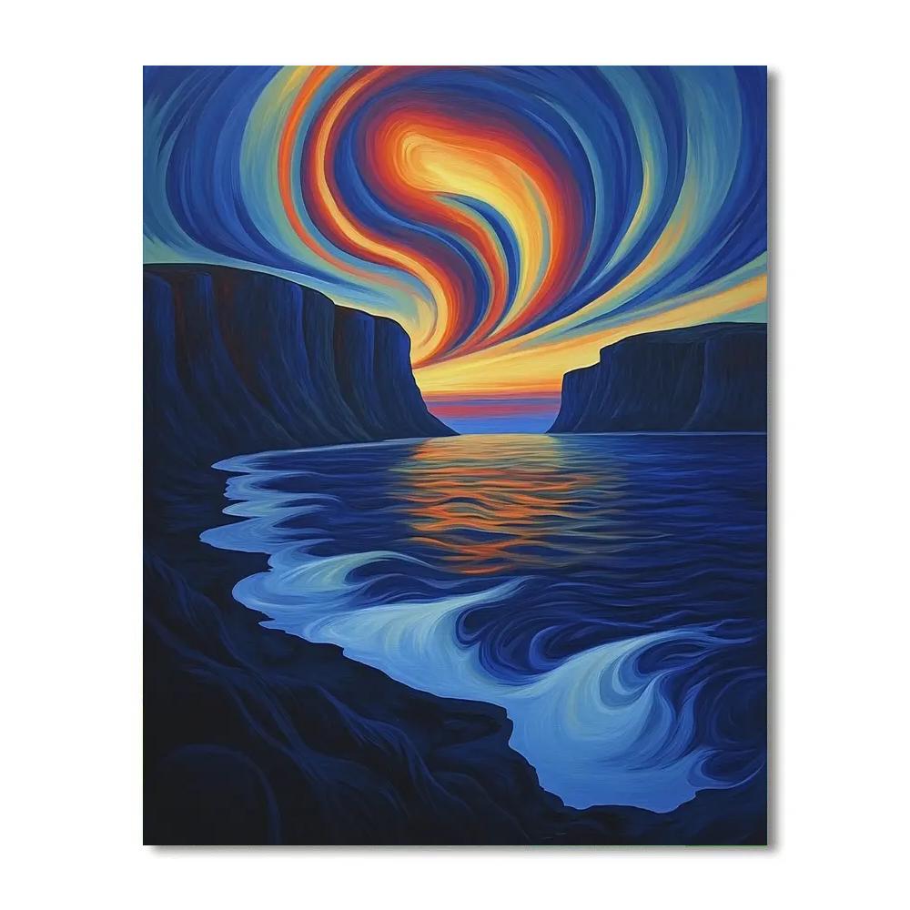 Edvard Munch Inspired Fjord Of Shuddering Aurora Number painting