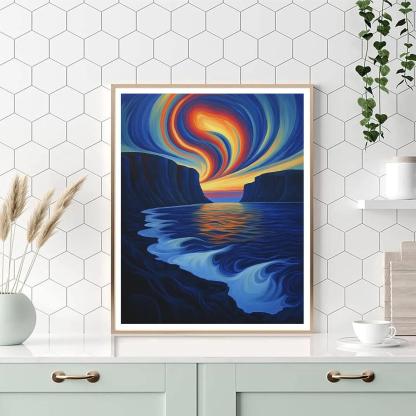 Edvard Munch Inspired Fjord Of Shuddering Aurora Number painting