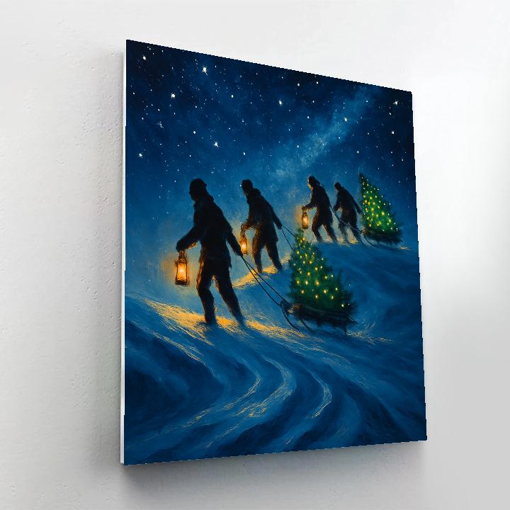 Evergreen Caravan Under The Starlit Ridge Paint by numbers kits