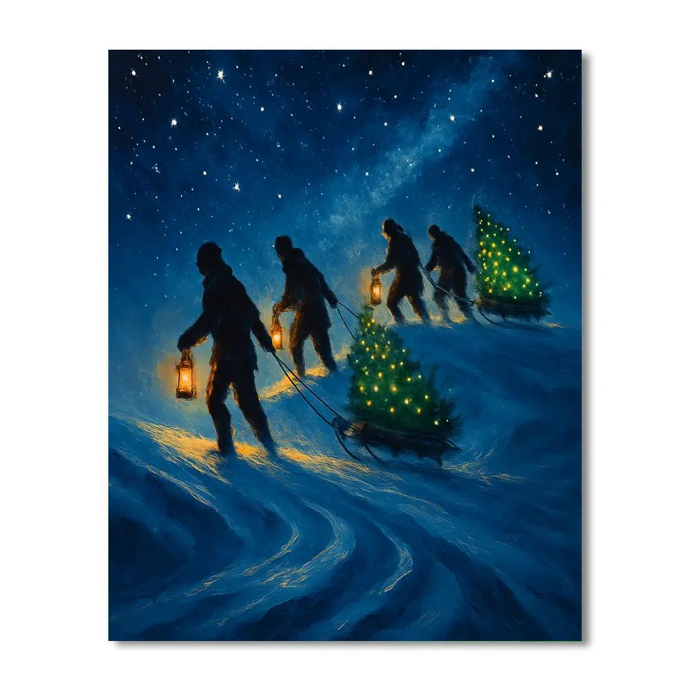 Evergreen Caravan Under The Starlit Ridge Paint by numbers kits