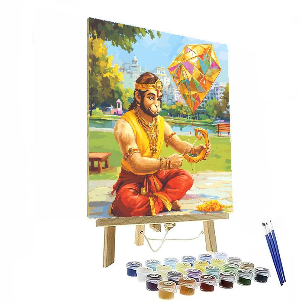 Hanuman Kite Engineer In A City Park Paint by numbers art