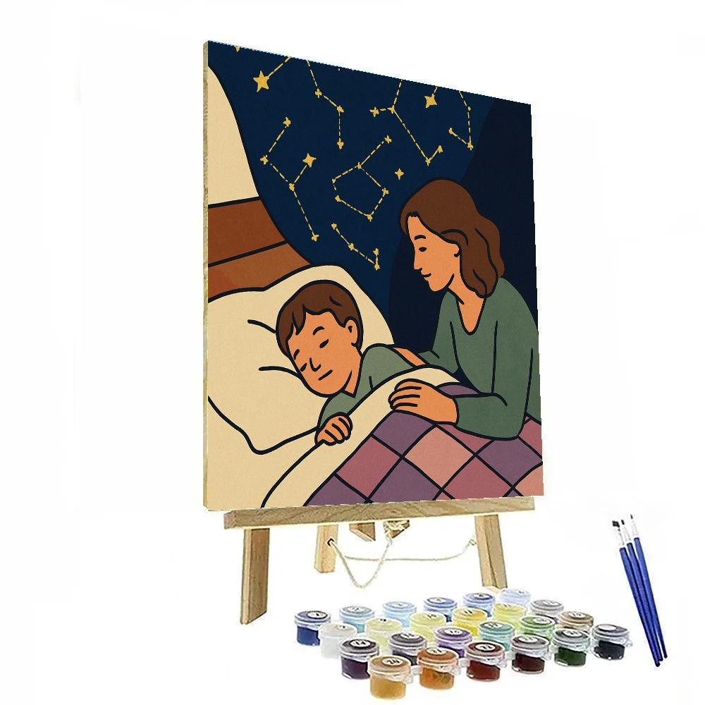 Lullaby Quilt With Mother Constellations paint by numbers
