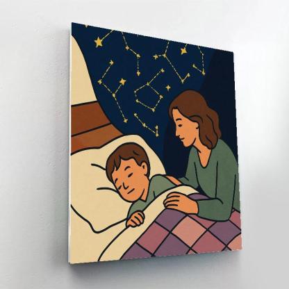 Lullaby Quilt With Mother Constellations paint by numbers