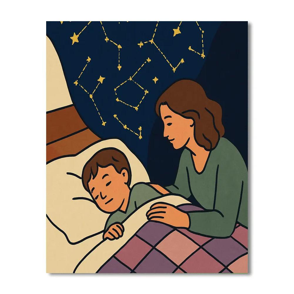 Lullaby Quilt With Mother Constellations paint by numbers