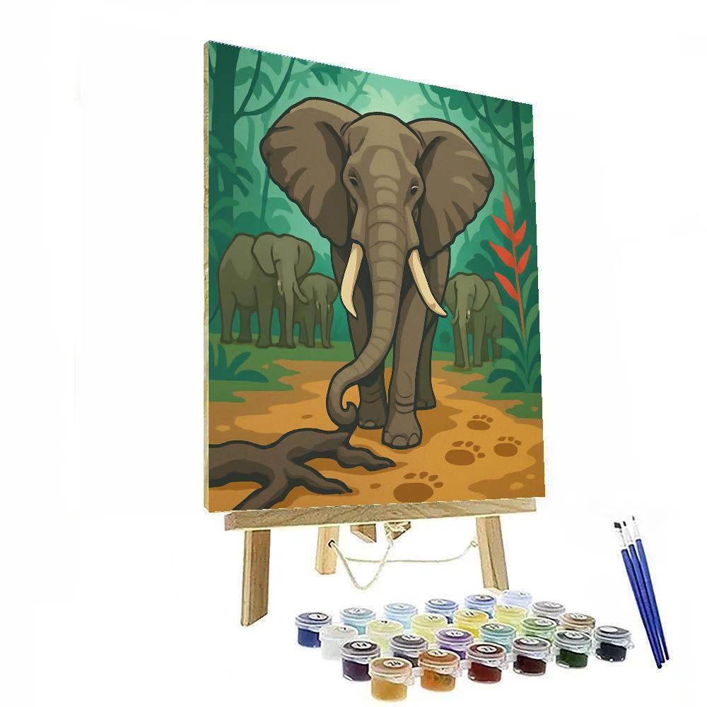 Canopy Echoes With Elephant Matriarch Number painting