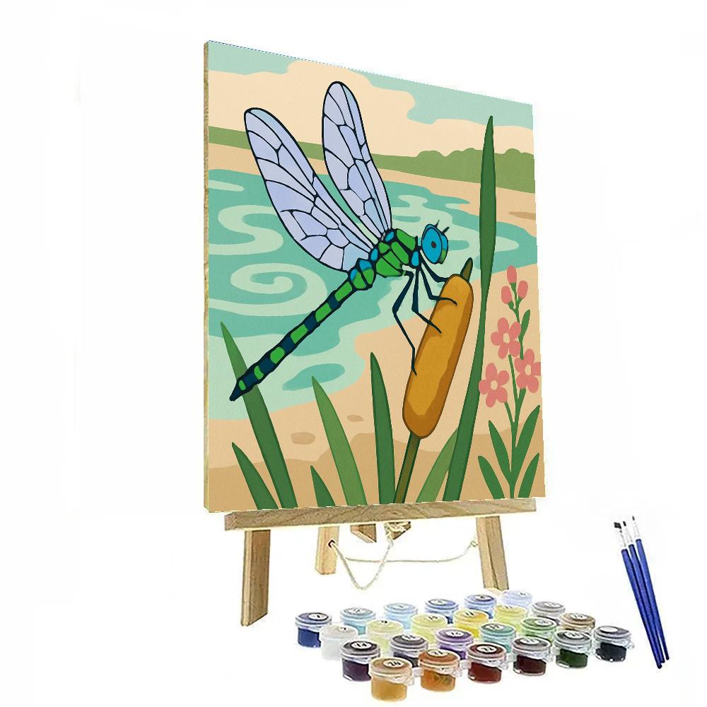 Cattail Wind With Dragonfly paint by numbers