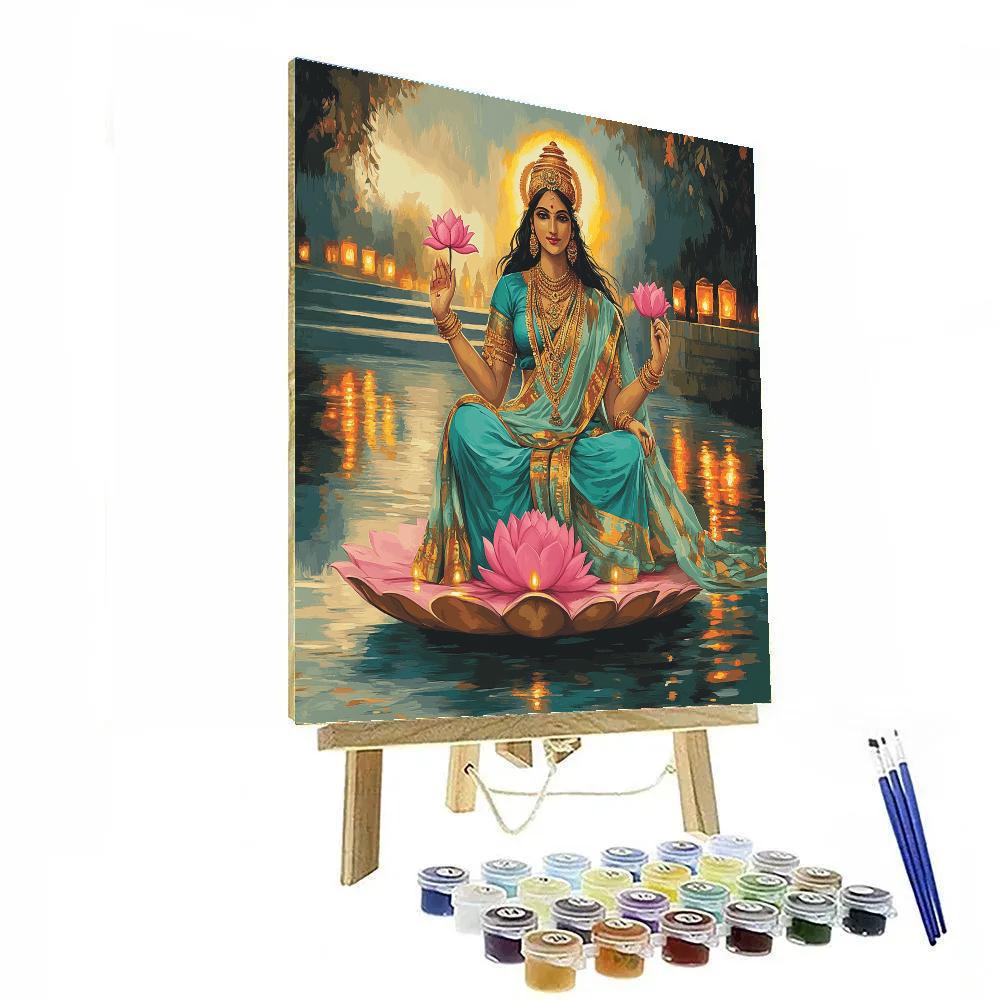 Parvati In Lantern River Procession paint by color