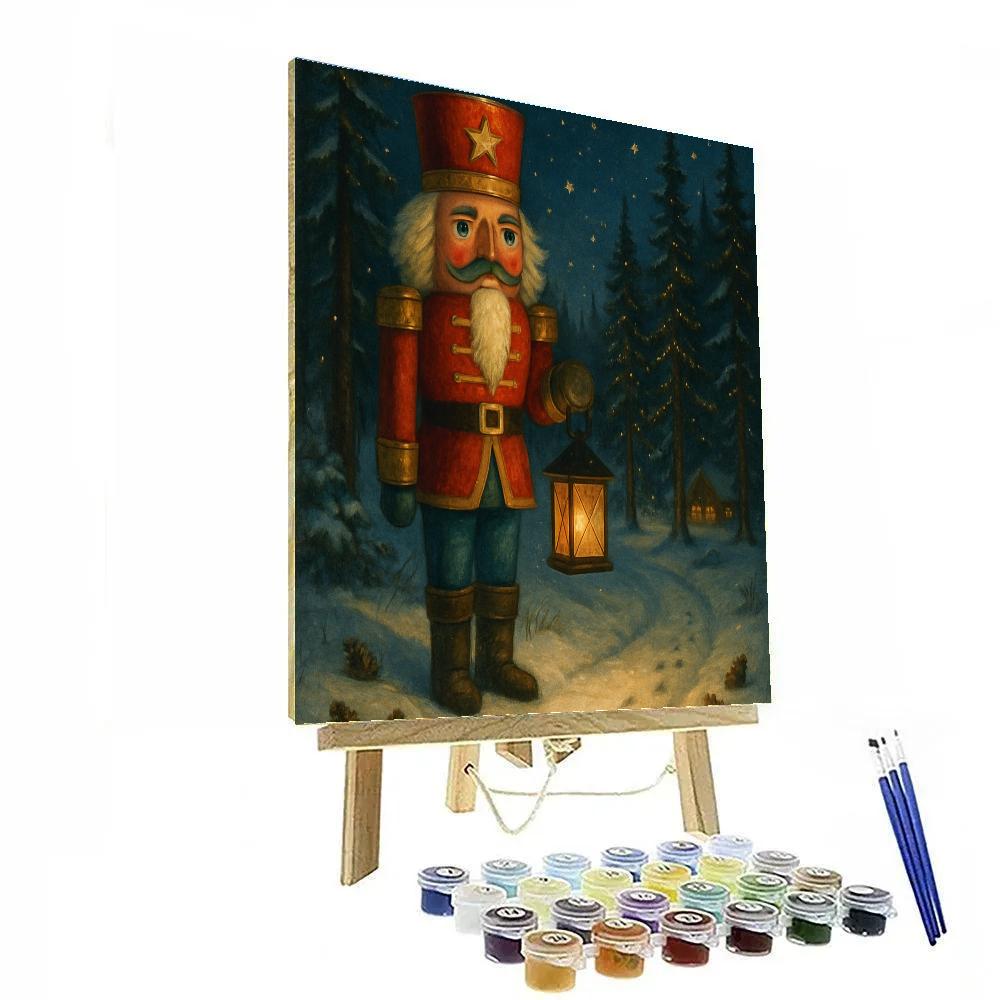 The Nutcracker Sentinel At The Forest Path paint by color