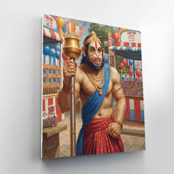 Hanuman Carnival Strongman Game Painting by numbers kit