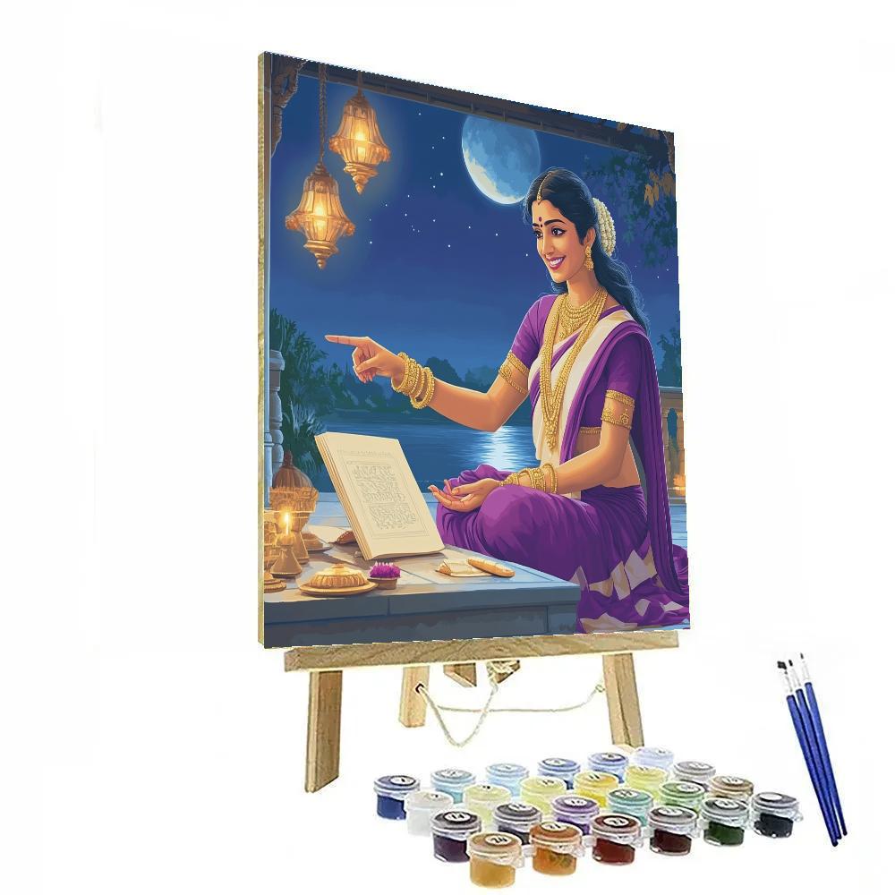 Parvati Moonlit Poetry Lesson Paint by numbers art