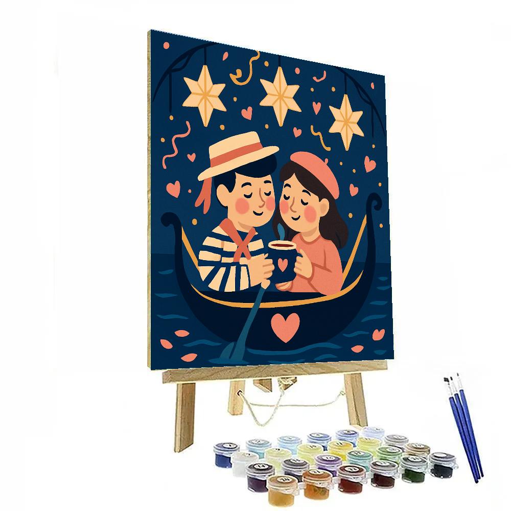 Valentines Day Starlit Gondola Serenade Paint by numbers art