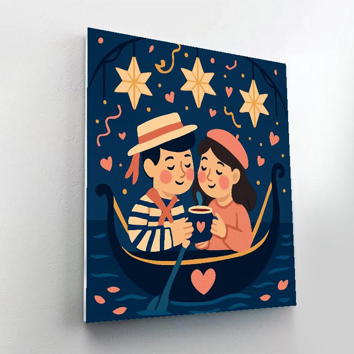 Valentines Day Starlit Gondola Serenade Paint by numbers art