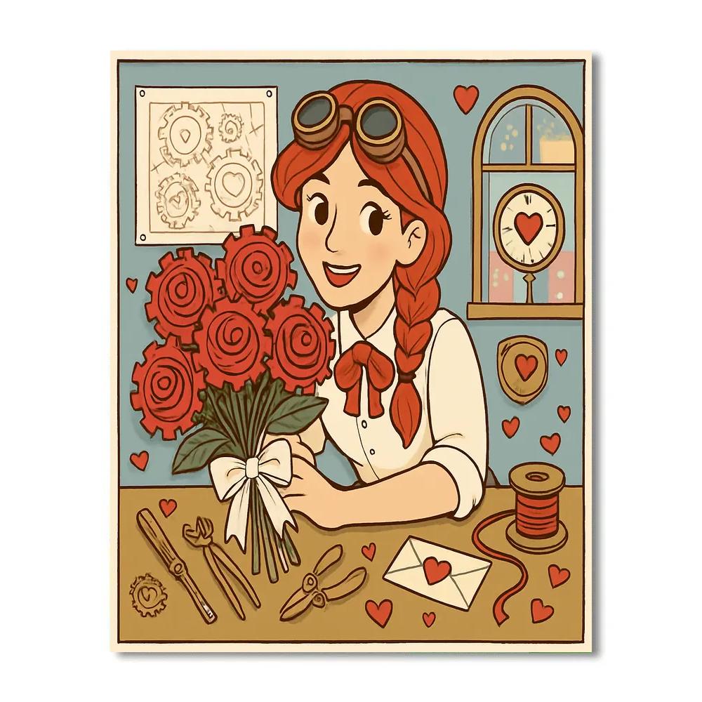 Clockwork Bouquet For Valentines Day paint by numbers