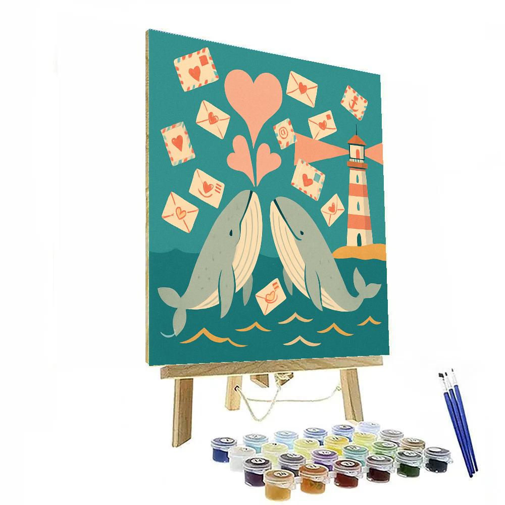 Whale Song Postcards Valentines Day painting number kit