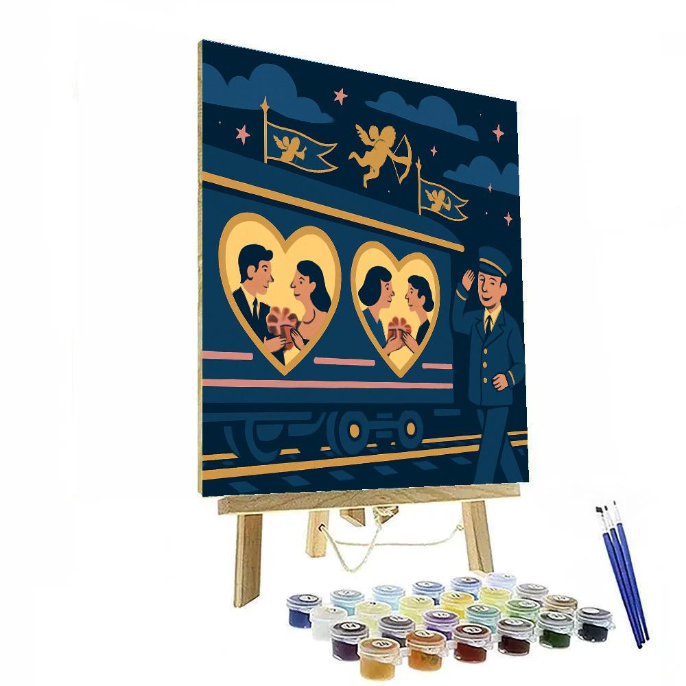 Midnight Train In Valentines Day Hues paint by numbers