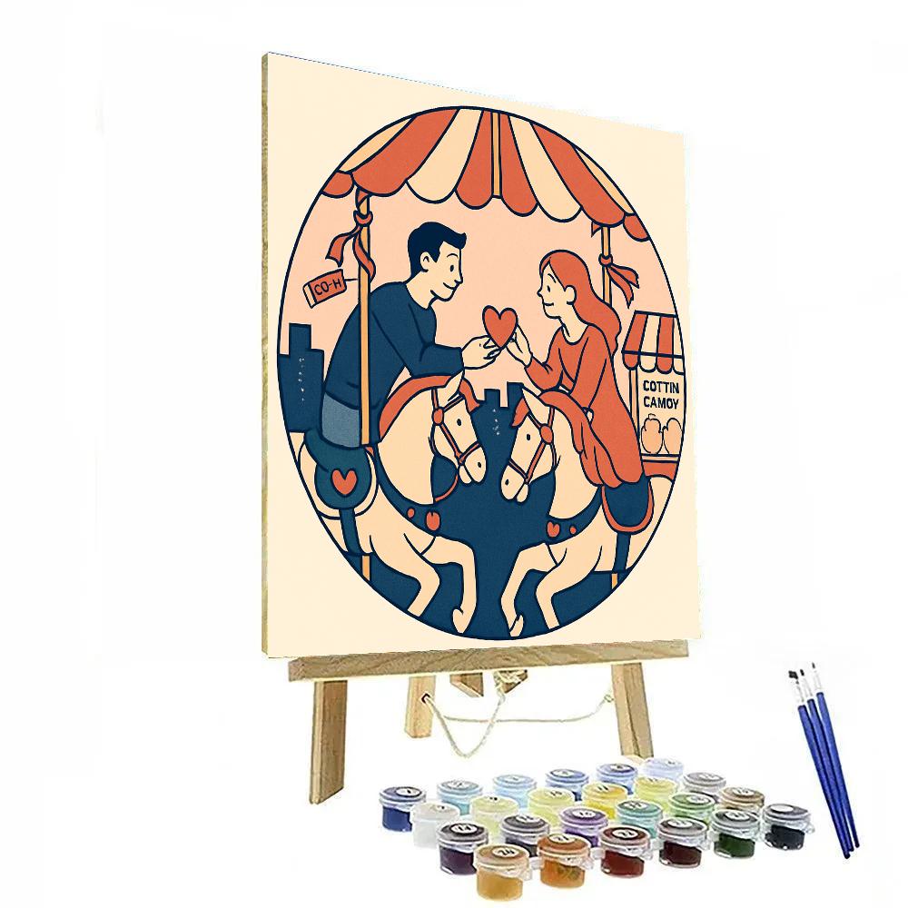 Carousel Promenade Valentines Day Crafted paint by color