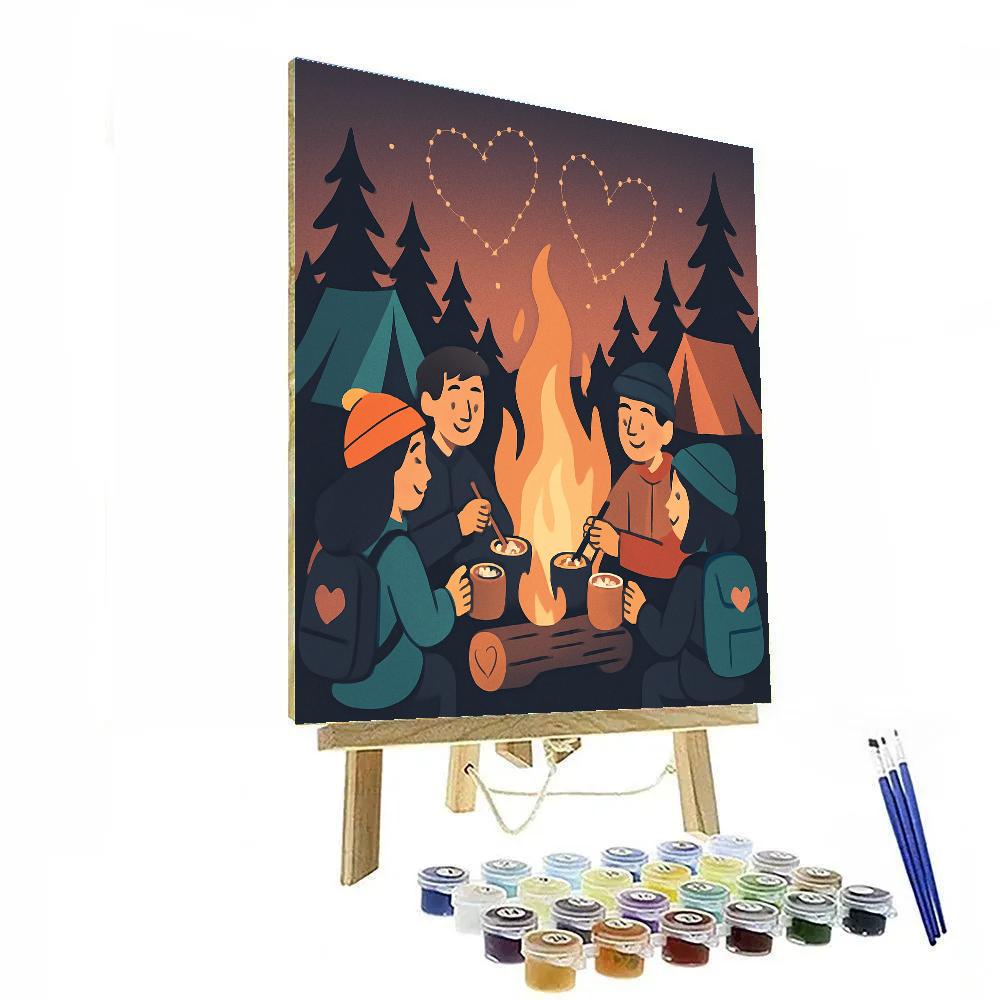 Cocoa Constellation Camp Valentines Day painting number kit