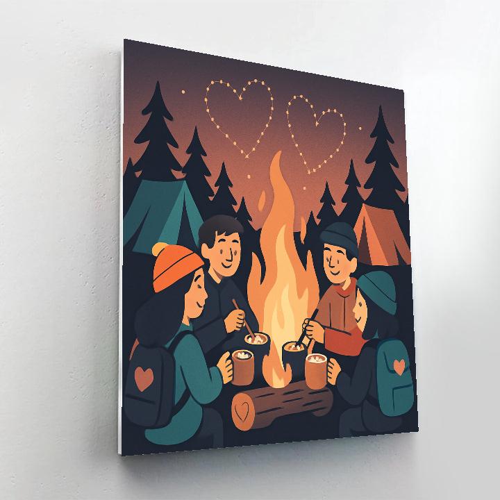 Cocoa Constellation Camp Valentines Day painting number kit