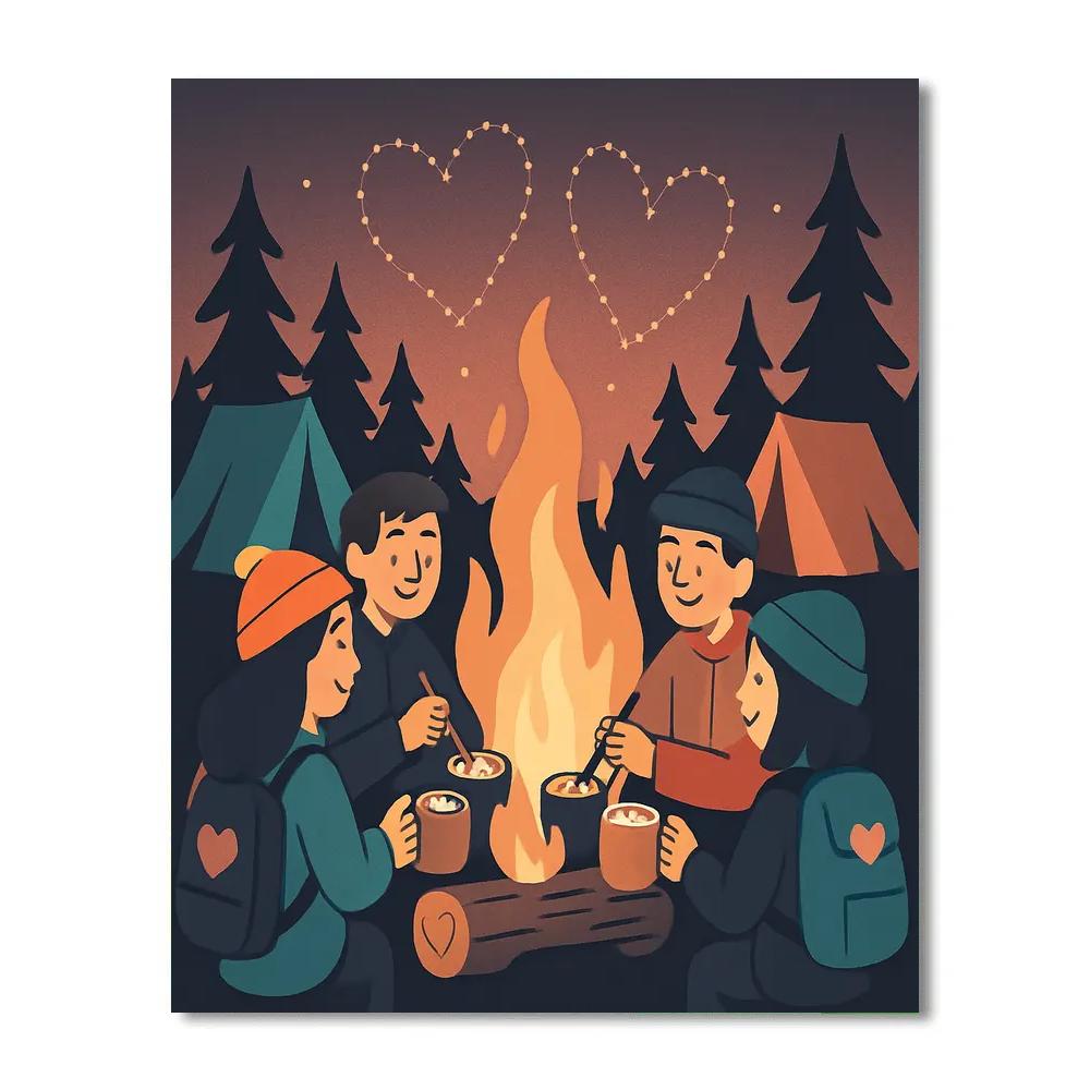 Cocoa Constellation Camp Valentines Day painting number kit