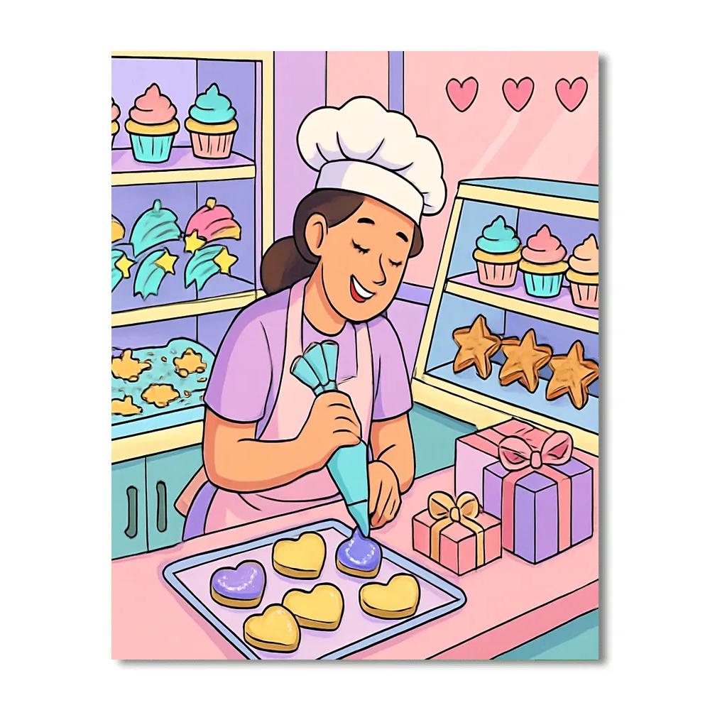 Valentines Day Bakery Stardust Treats Paint by numbers kits