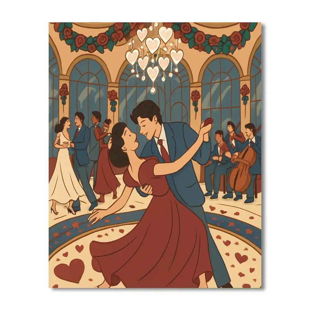 Ballroom Reverie In Valentines Day Style paint by color