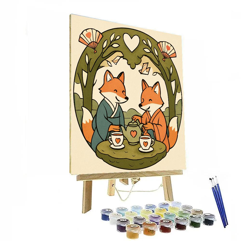 Forest Tea Ceremony With Valentines Day painting number kit