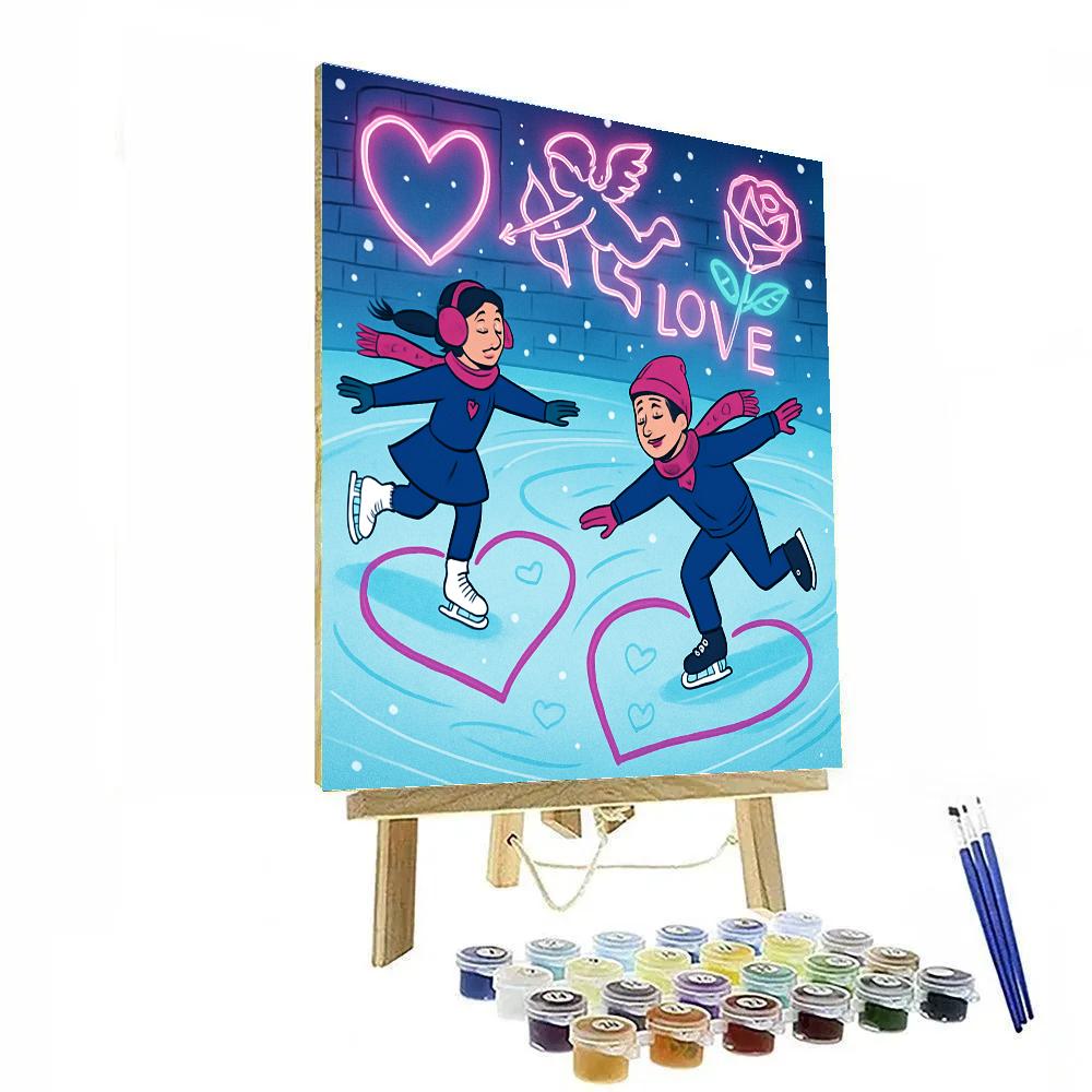 Skate Rink Echo Valentines Day Number painting