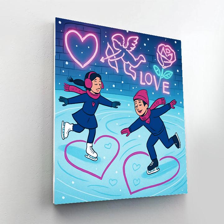 Skate Rink Echo Valentines Day Number painting