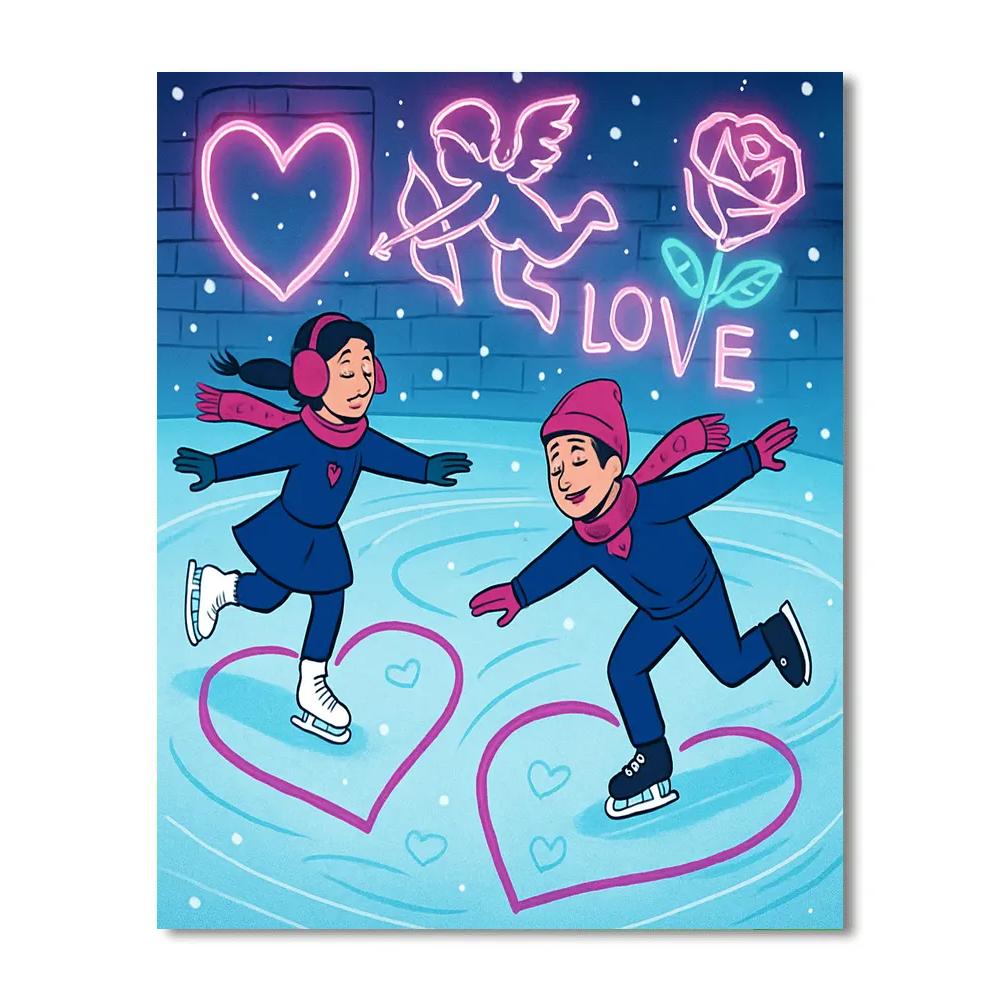 Skate Rink Echo Valentines Day Number painting