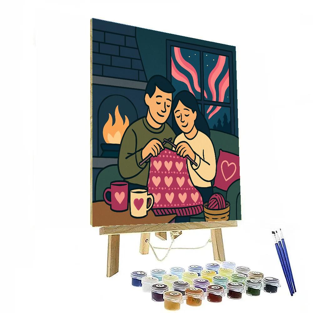 Valentines Day Mountain Cabin Radiance Paint by numbers kits