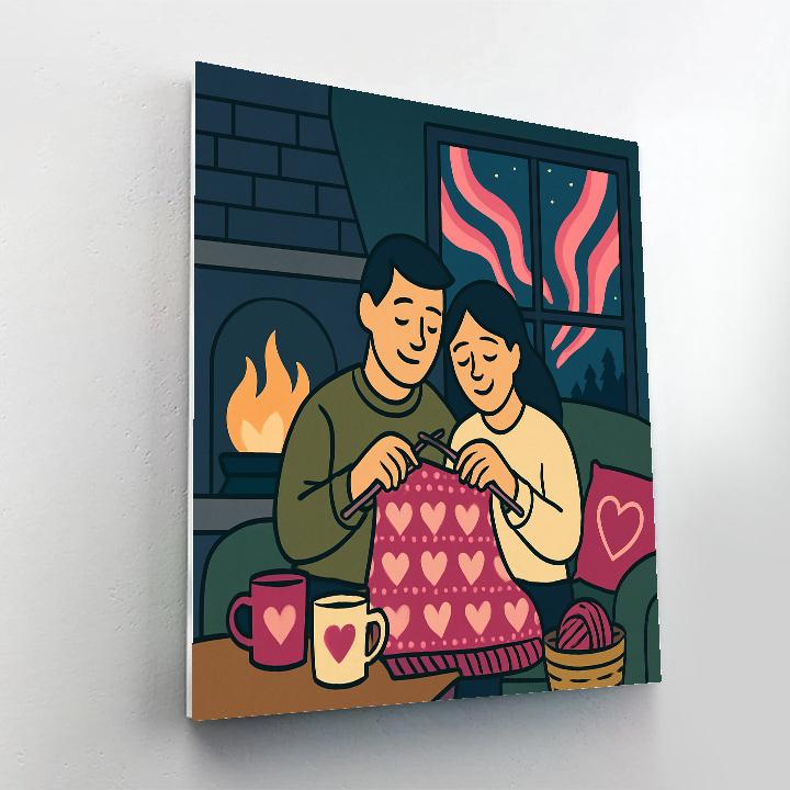 Valentines Day Mountain Cabin Radiance Paint by numbers kits