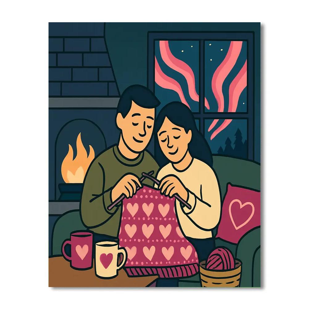 Valentines Day Mountain Cabin Radiance Paint by numbers kits