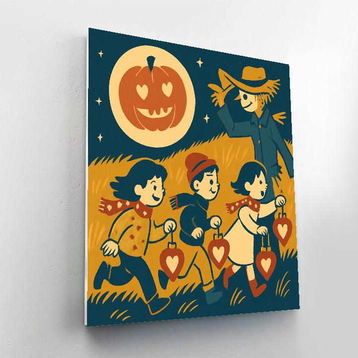 Harvest Moon Lantern Run Valentines Day paint by number