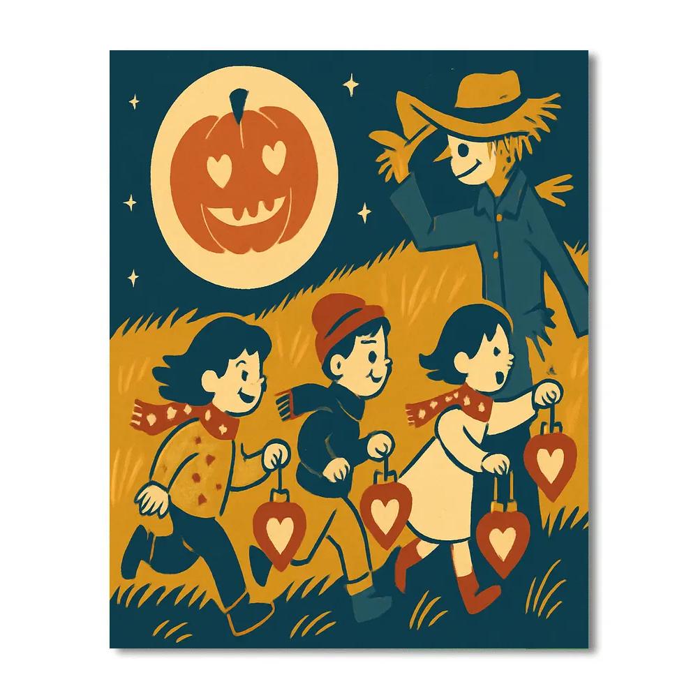 Harvest Moon Lantern Run Valentines Day paint by number