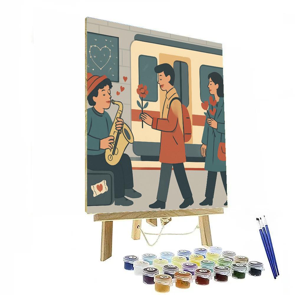 Subway Serenade With Valentines Day Painting by numbers kit