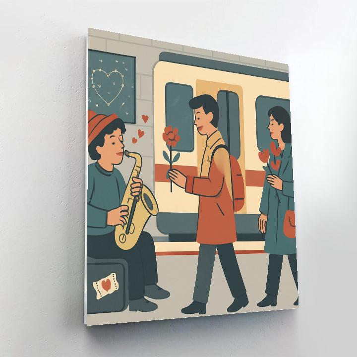 Subway Serenade With Valentines Day Painting by numbers kit