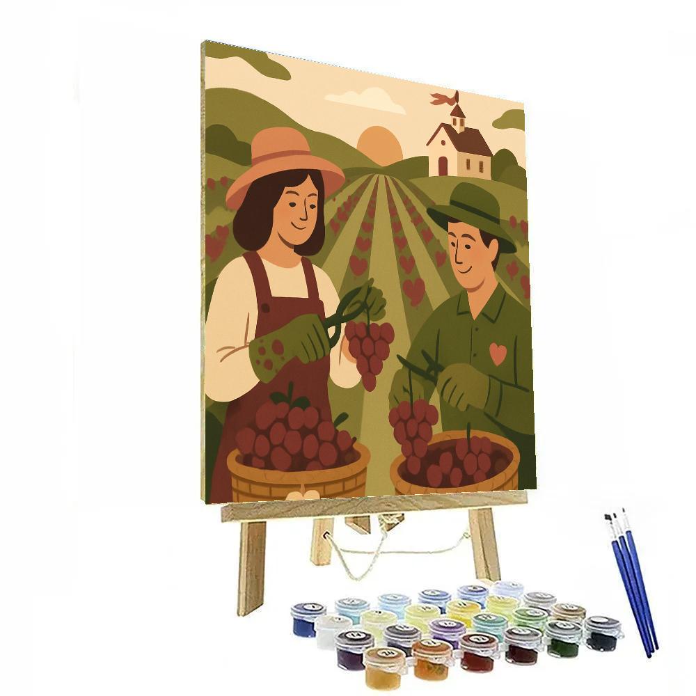 Sunrise Vineyard Valentines Day Harvest Paint by numbers art