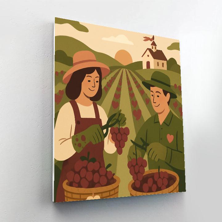 Sunrise Vineyard Valentines Day Harvest Paint by numbers art