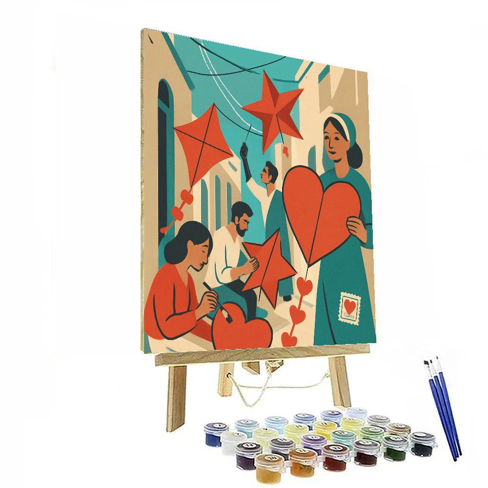 Kite Makers Alley Valentines Day paint by color