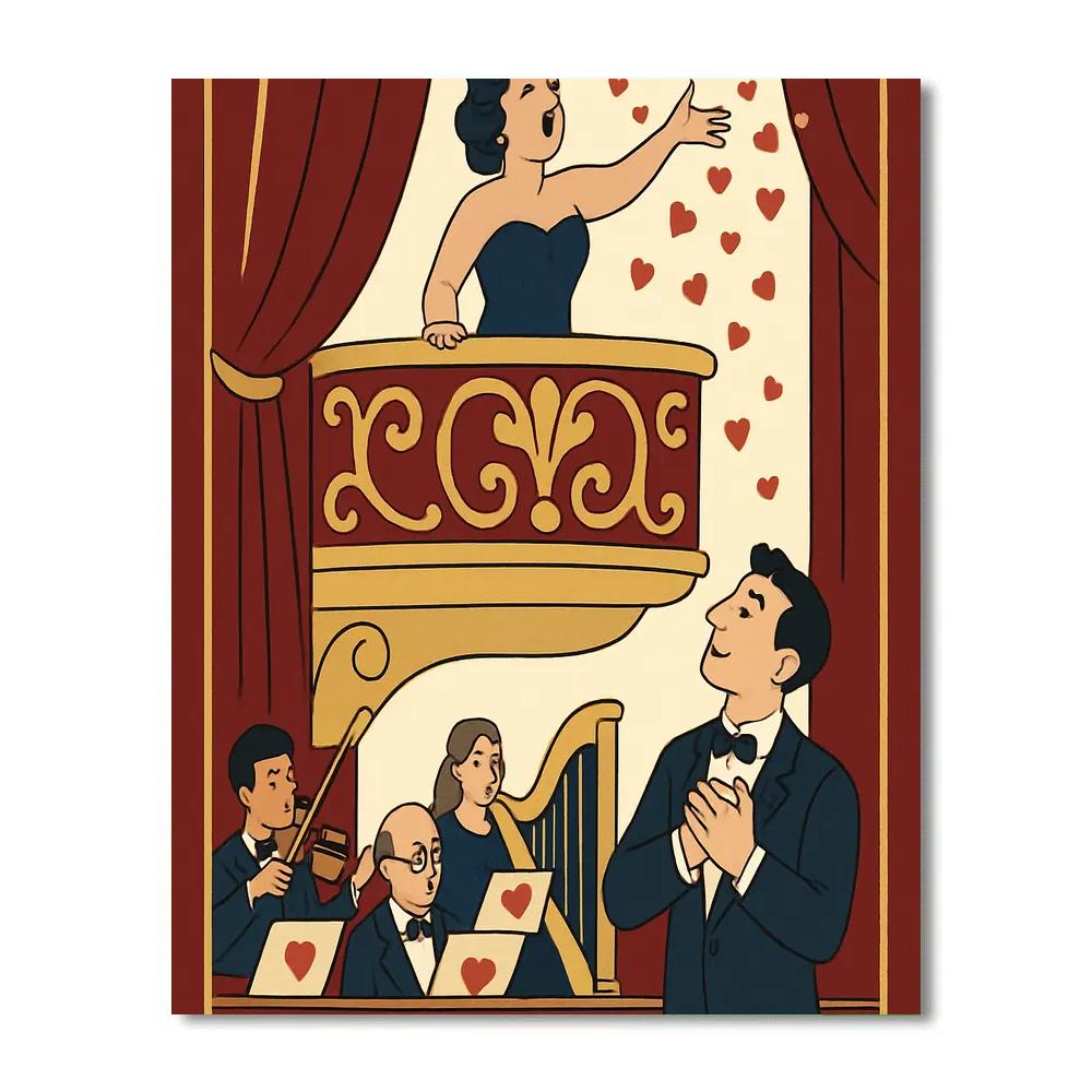 Opera Balcony Petals Valentines Day paint by number