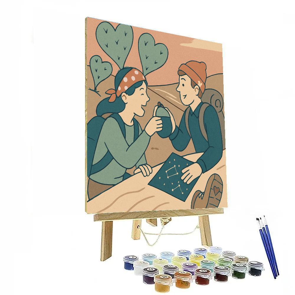 Desert Stargazer Valentines Day Trail Paint by numbers art